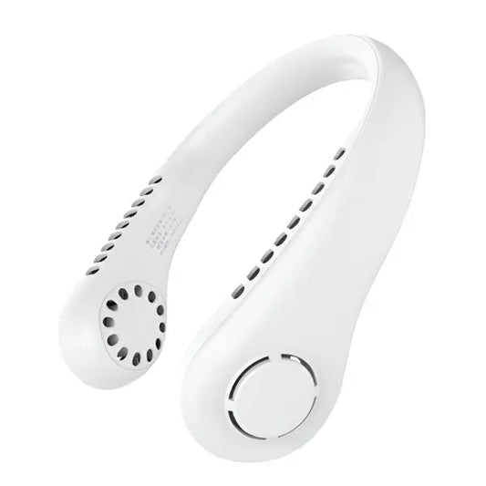 White neckband with microphone on a white background