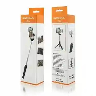 Two packages of a smartphone accessory with a stand and remote control on a white background.