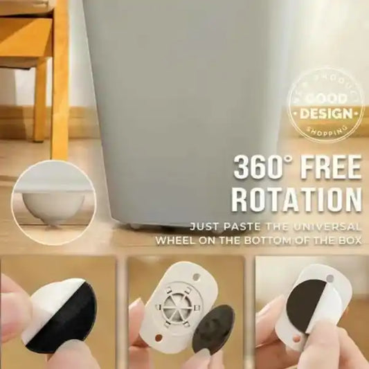 Product with 360-degree free rotation feature on a wooden surface.