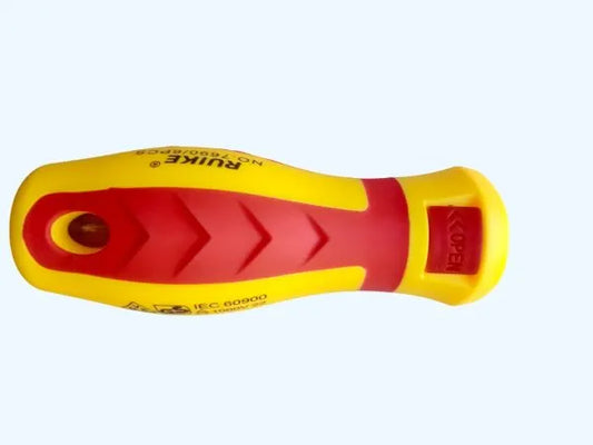 Red and yellow screwdriver with Rukie branding on a white background