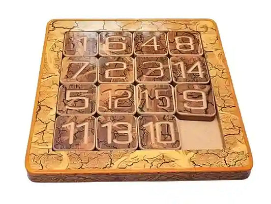 Set of number stamps on a wooden block with a cracked texture