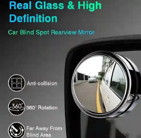 Car blind spot rearview mirror with 360-degree rotation feature