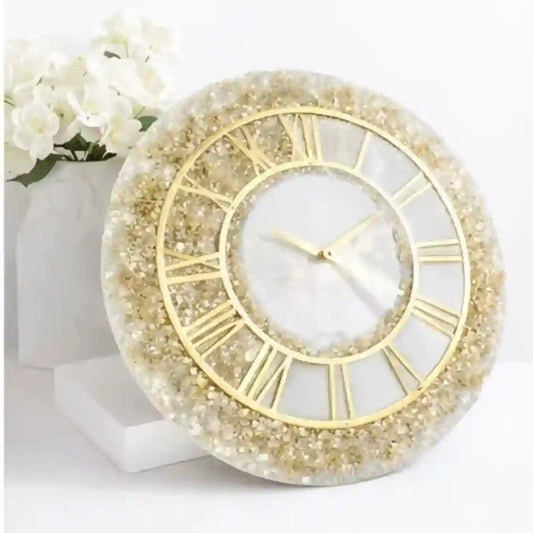 MEHMAT White Fire Glass Resin Art Wall Clock gift presentation 2026 milestone occasion