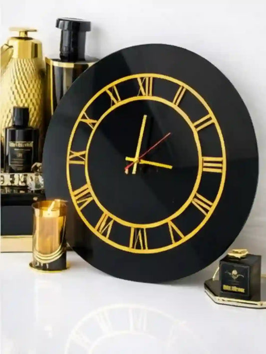 MEHMAT Black Gold Roman Numeral Clock bedroom boardroom commercial installation 2026