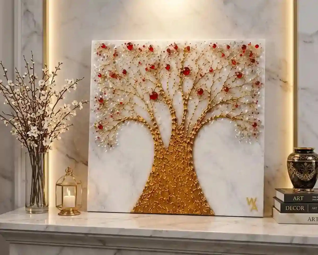 How Handmade Resin Wall Art Is Made: Gold, Crystal & Epoxy | MEHMAT