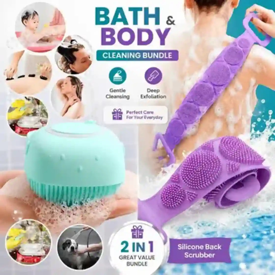 Silicone Bath Towel Scrubber Review (Pack of 2) | MEHMAT