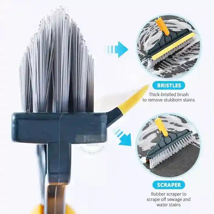 Cleaning brush with bristles and scraper on a white background