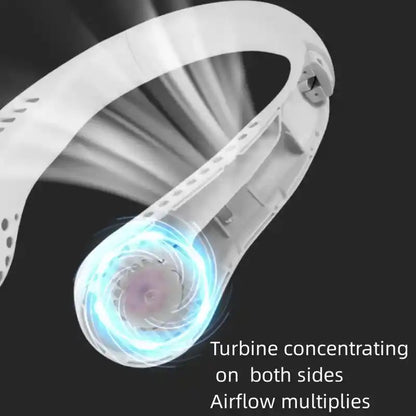 Close-up of a white turbine device with blue light on a black background