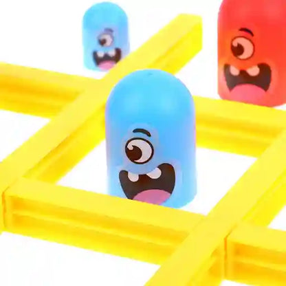 Colorful toy blocks with cartoon faces on a white background