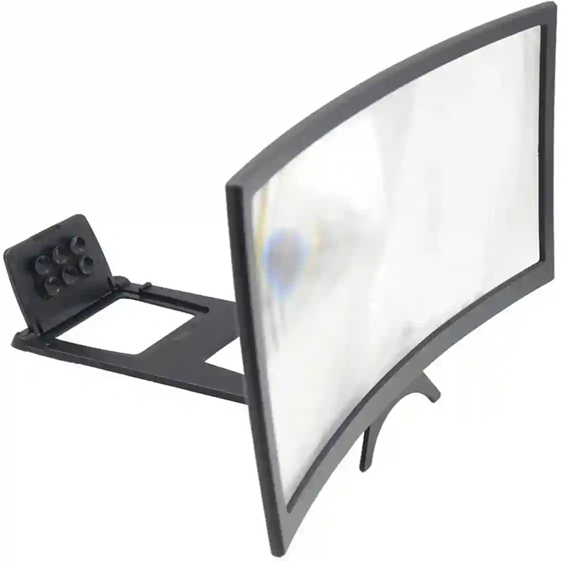 Black and white rectangular light with a curved surface on a white background