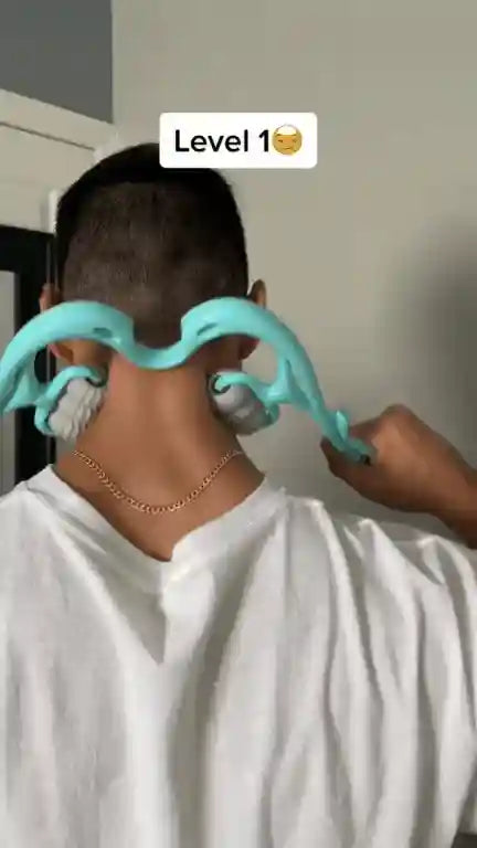 Person wearing a white shirt with a blue hair product on their head, labeled 'Level 1'.