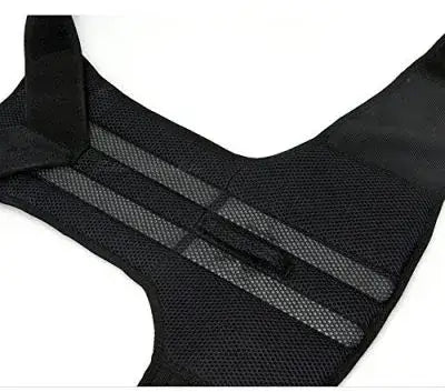 Black mesh apron with straps on a white background