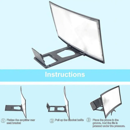 Instructions for using a phone holder with a light blue background