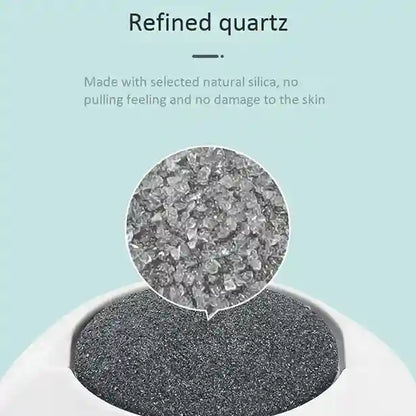 Refined quartz with a close-up on a light blue background