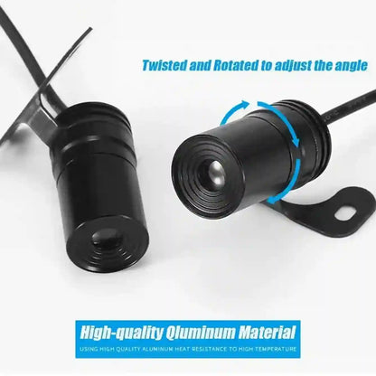 Black camera lens with adjustable feature on a white background