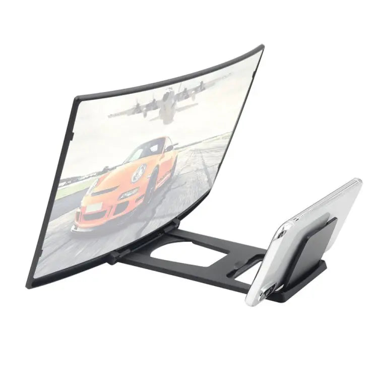 Phone screen magnifier with a car image on a white background
