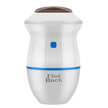 White device with a blue light and 'Find Back' branding on a white background