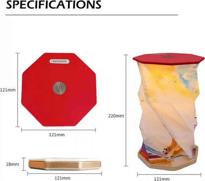 Portable Folding Wooden Table Lamp – Rechargeable Ambient Book Light