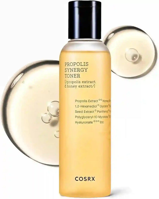 Cosrx Propolis Synergy Toner bottle with a black cap on a white background