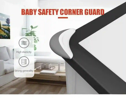 Baby safety corner guard with living room background