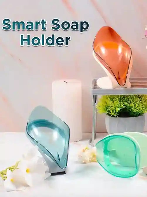 Smart soap holder with colorful design on a decorative surface