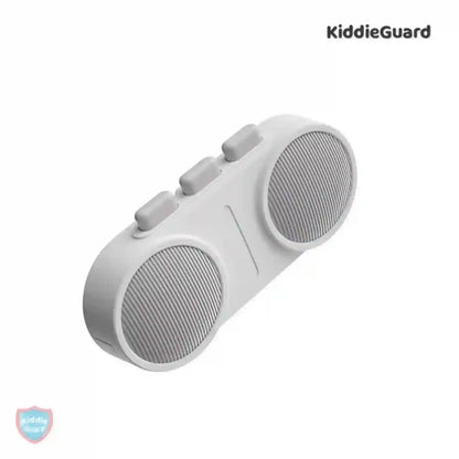 White slip-on shoe with textured sole on a white background, branded 'KiddieGuard'.