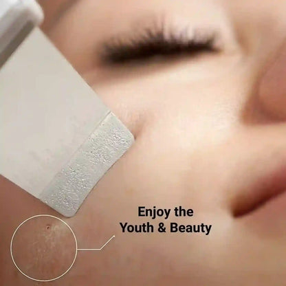 Close-up of a skin care product application with text 'Enjoy the Youth & Beauty'.