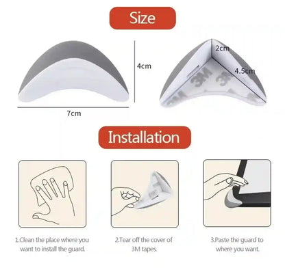 Product dimensions and installation instructions on a white background