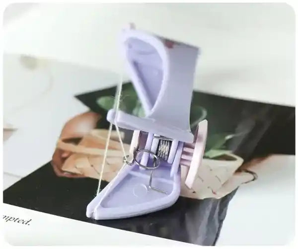 White phone holder on a blurred background
