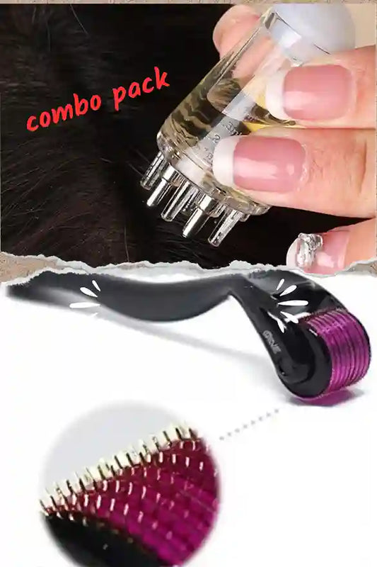 Scalp Hair Oil Applicator & 0.5mm Derma Roller – Hair Regrowth Care