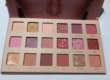 Makeup palette with various shades of eyeshadows