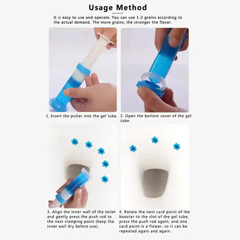 Instructions for using a gel applicator with text on usage method.