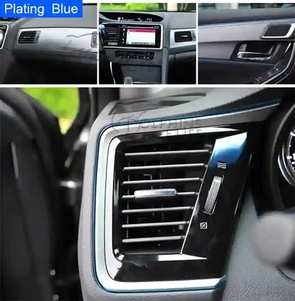 Collage of car interior shots with a focus on air vent trim.