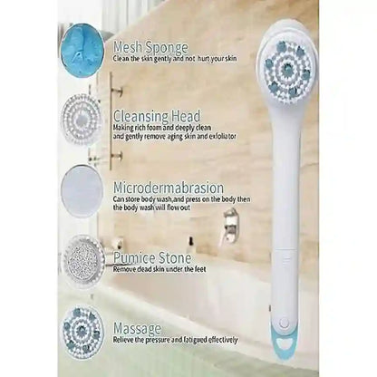 Gentle cleansing brush with various functions on a white background