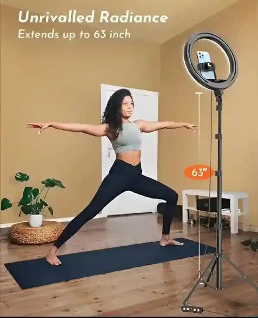 26cm LED Ring Light with Tripod Stand and Mobile Holder, Dimmable