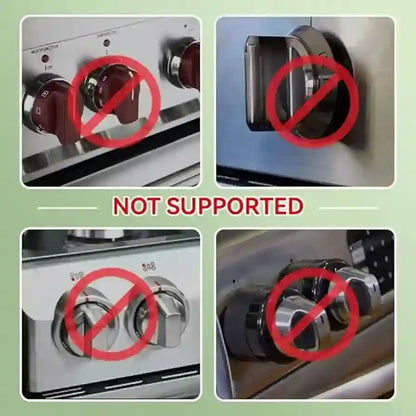 Four images showing different types of knobs with a red 'no' symbol over them, indicating they are not supported.