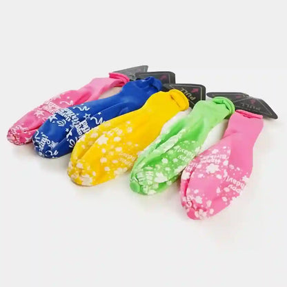 Colorful dog leashes with floral patterns on a white background