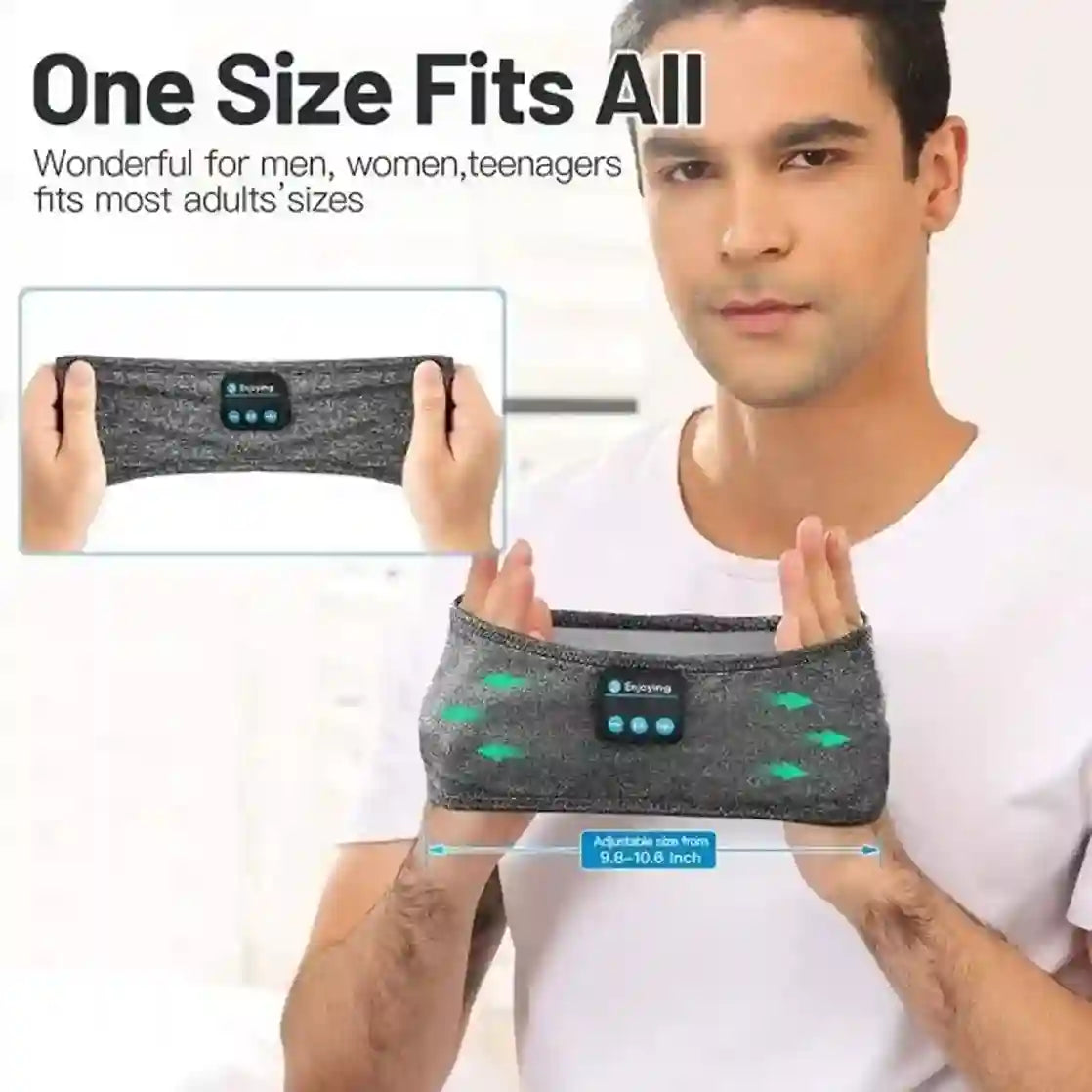 Man holding a gray waist trainer with text indicating it fits most adults' sizes.