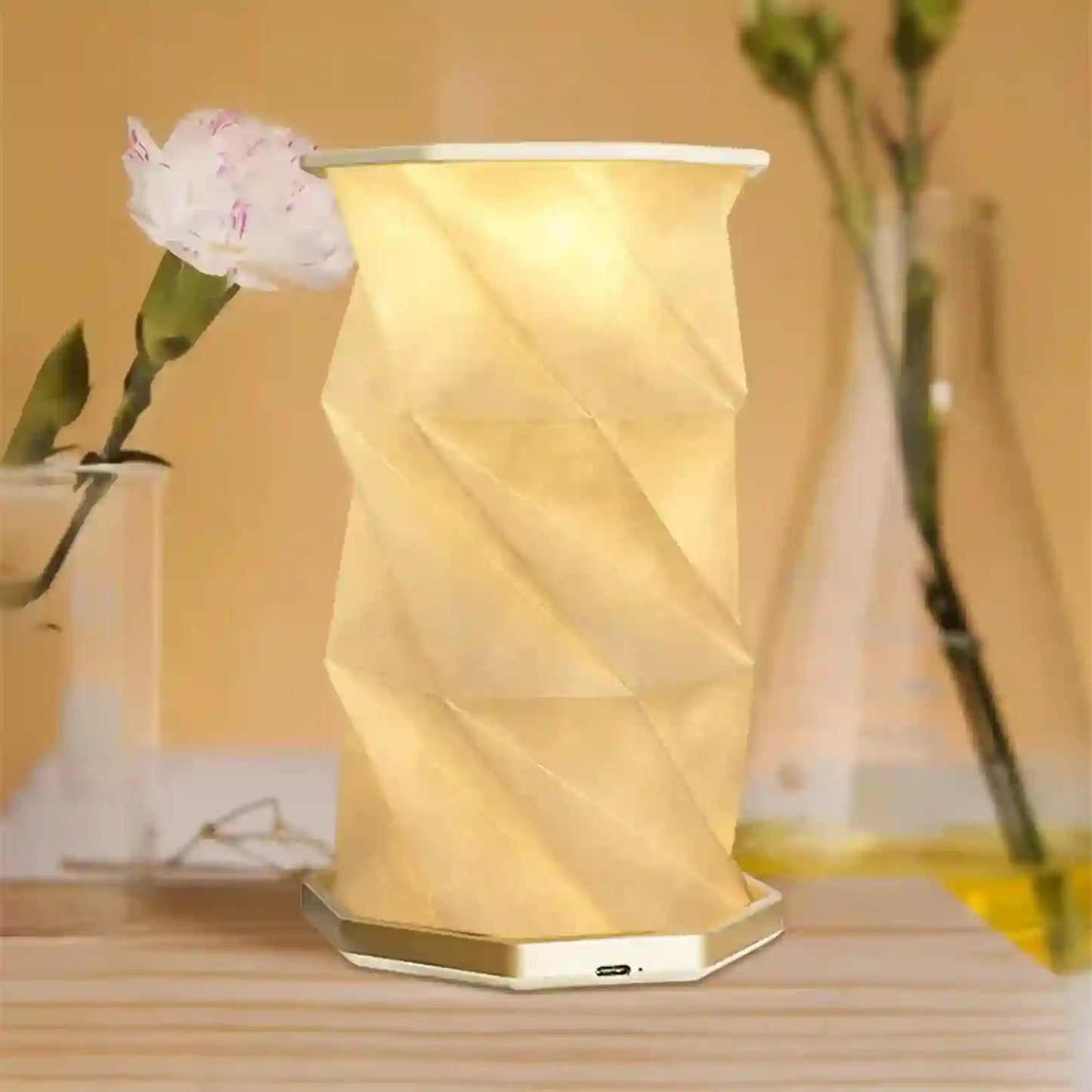 Portable Folding Wooden Table Lamp – Rechargeable Ambient Book Light