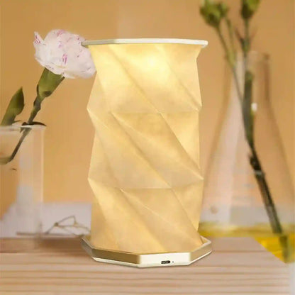 Portable Folding Wooden Table Lamp – Rechargeable Ambient Book Light