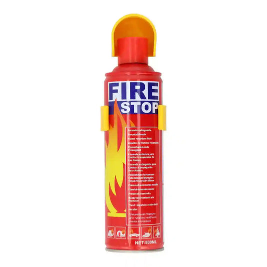 Fire extinguisher canister labeled 'Fire Stop' on a white background