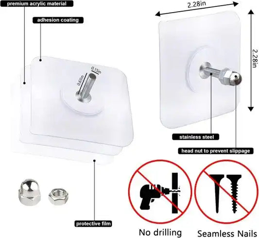 20pcs Self-Adhesive Wall Screws and Hooks for Easy Heavy-Duty Hanging