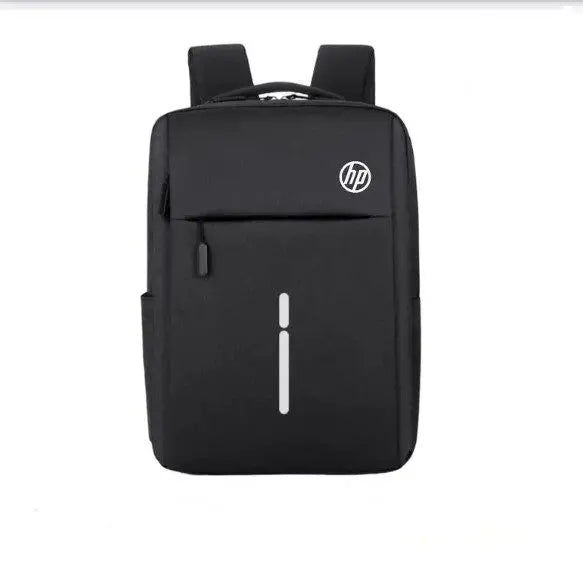 Black HP backpack on a white background