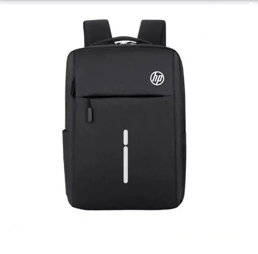 Black HP backpack on a white background