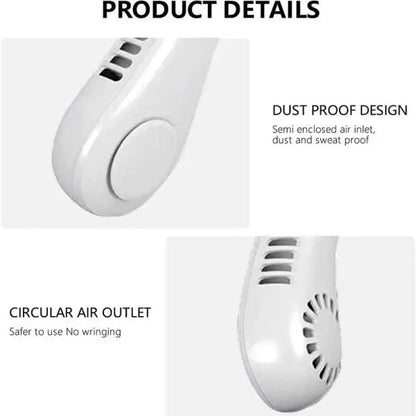 White handheld device with dust proof design and circular air outlet on a white background