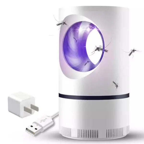 Mosquito killer device with a purple light on a white background