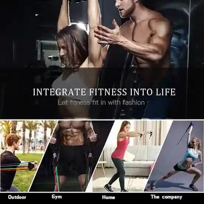 Collage of people exercising outdoors, in a gym, and at home with text 'Integrate Fitness into Life'.