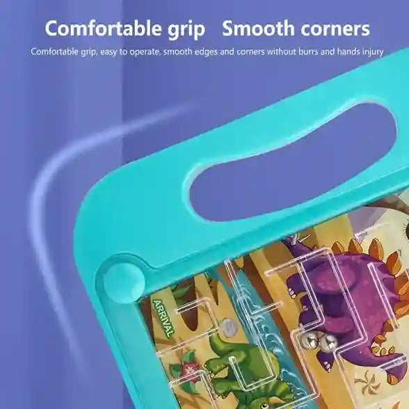 Children's puzzle with a blue handle on a purple background