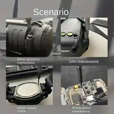 Collage of scenarios for maintenance including home appliance, UAV, watch, and mobile phone.