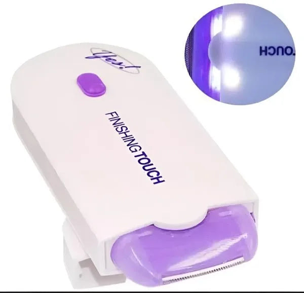 White and purple nail dryer with 'Finishing Touch' branding and a close-up of its UV light.